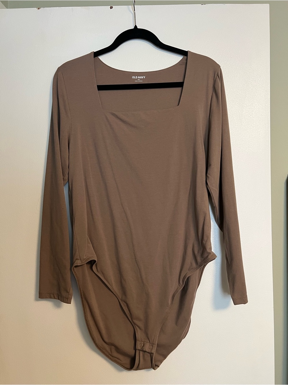 Old Navy Brown Long Sleeve Square Neck Bodysuit